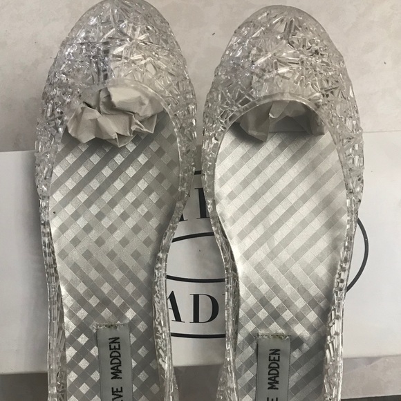 steve madden clear jelly flats